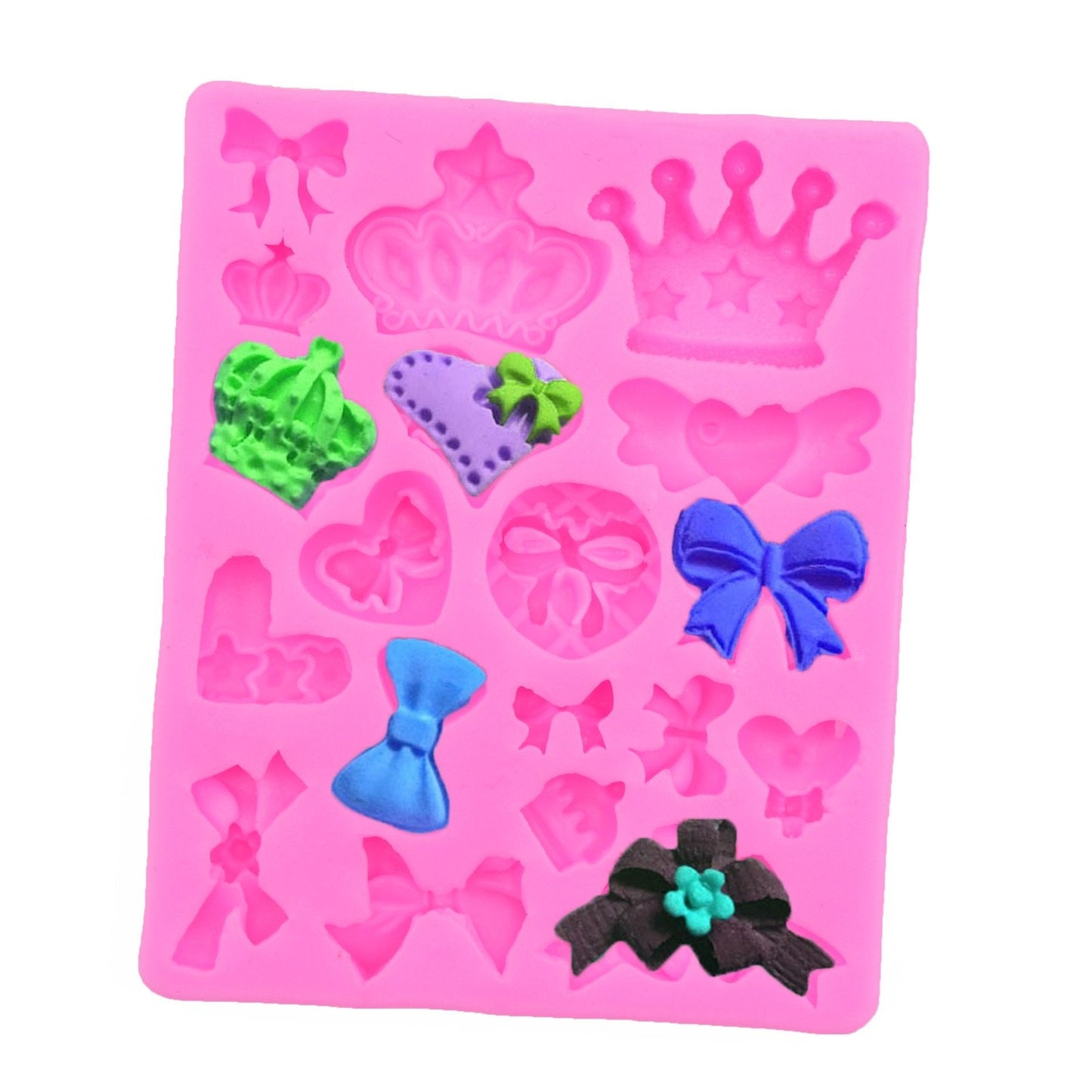 Crown, Bow & Heart Silicone Fondant & Chocolate Mold
