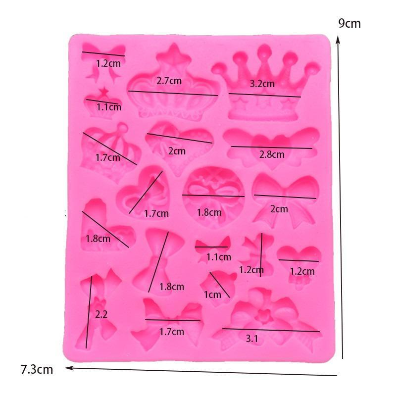 Crown, Bow & Heart Silicone Fondant & Chocolate Mold