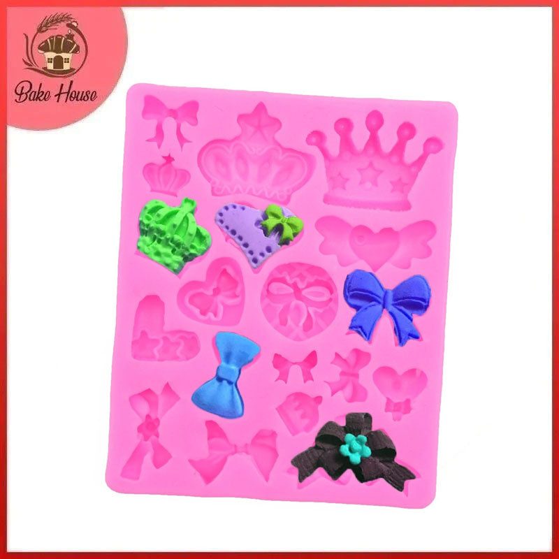 Crown, Bow & Heart Silicone Fondant & Chocolate Mold