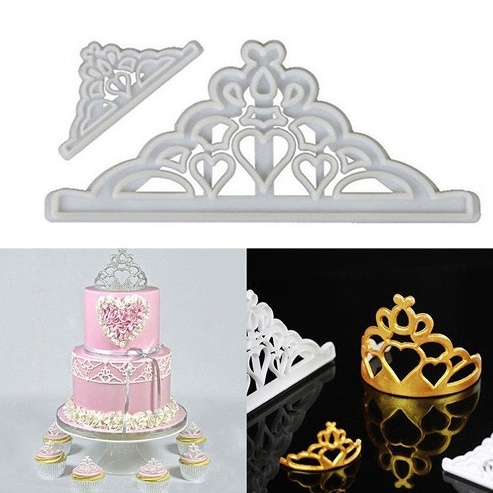 Crown Fondant Cake Cutter 2Pcs Set Plastic