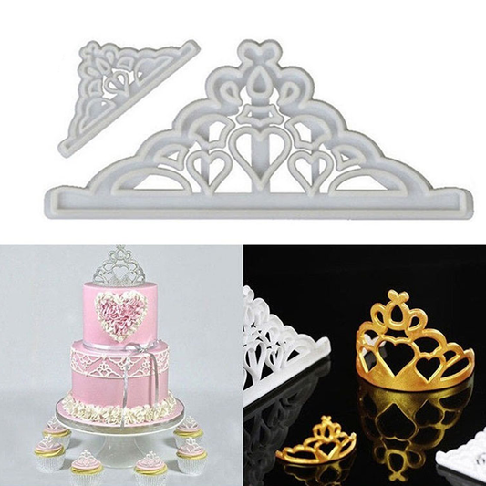 Crown Fondant Cake Cutter 2Pcs Set Plastic