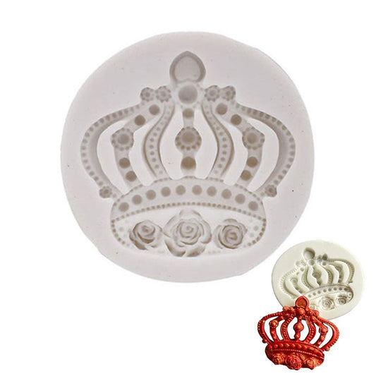Crown With Flowers Silicone Fondant Mold