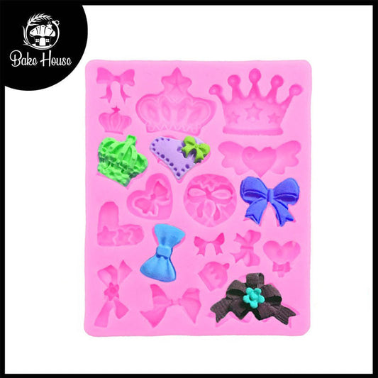 Crown, Bow & Heart Silicone Fondant & Chocolate Mold