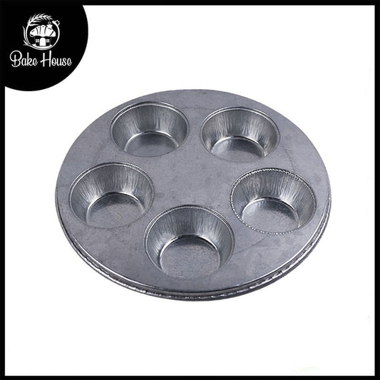 Cupcake Muffin Baking Round Tray Iron 5 Cavity