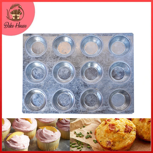 Cupcake Muffin Baking Tray Iron 12 Cavity (Small)