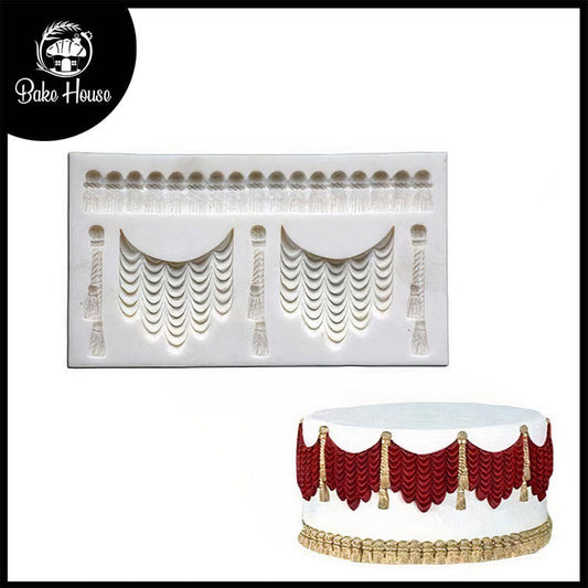 Curtain Silicone Lace Cake Border Fondant Mold
