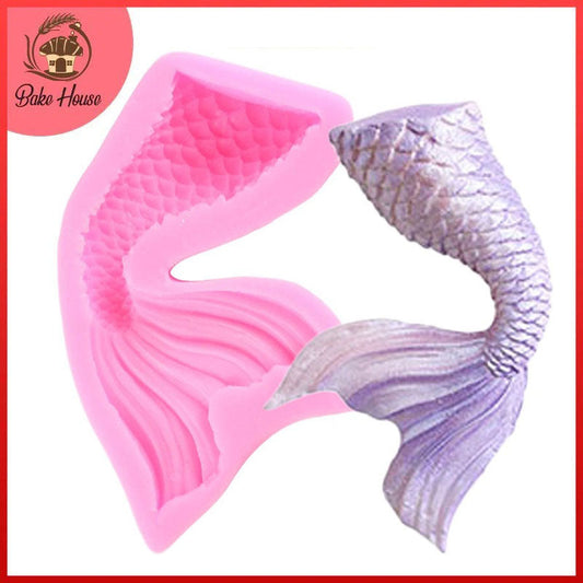 Mermaid Fish Curved Tail Silicone Fondant & Chocolate Mold Small
