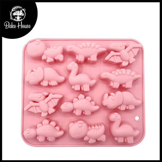 Cute Dinosaurs Silicone Chocolate And Fondant Mold 12 Cavity