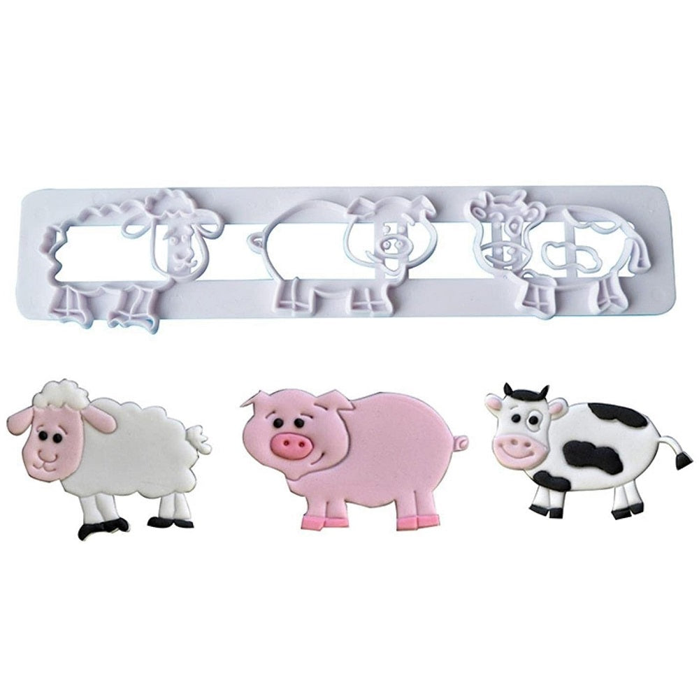 Cute Farm Fondant & Cookie Cutter Set