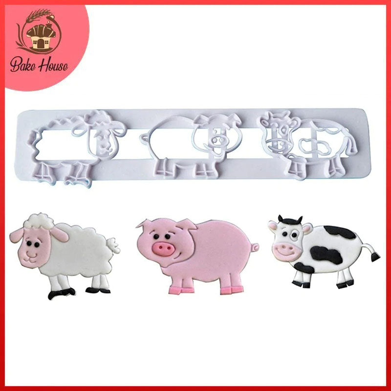 Cute Farm Fondant & Cookie Cutter Set