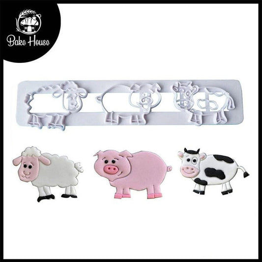 Cute Farm Fondant & Cookie Cutter Set
