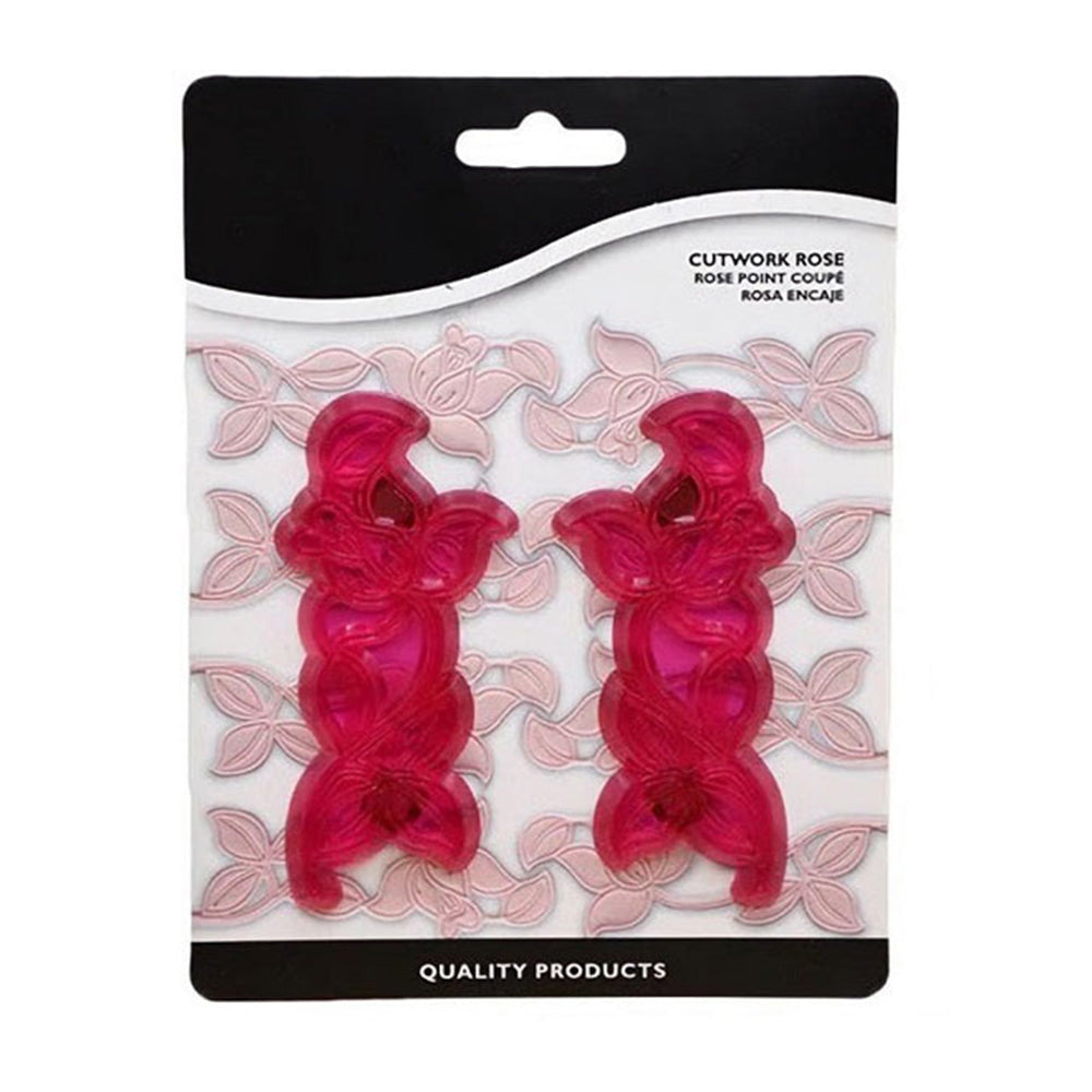 Cutwork Rose Fondant Cutter 2Pcs Set Plastic