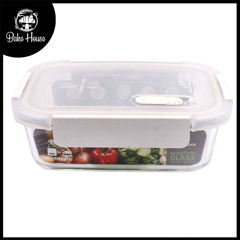 DL Airtight Borosilicate Glass Rectangle Storage Box 1250ml