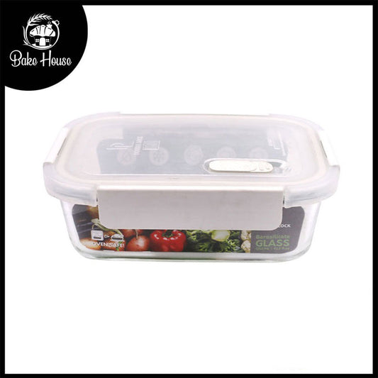 DL Airtight Borosilicate Glass Rectangle Storage Box 2 Compartments