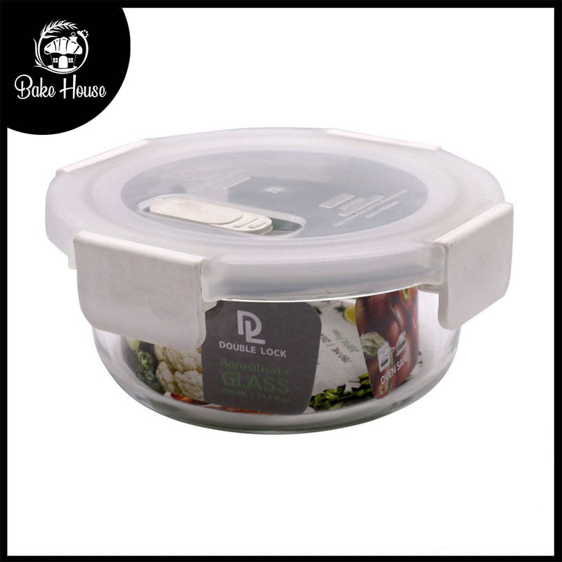 DL Airtight Borosilicate Glass Round Storage Box 1180ml