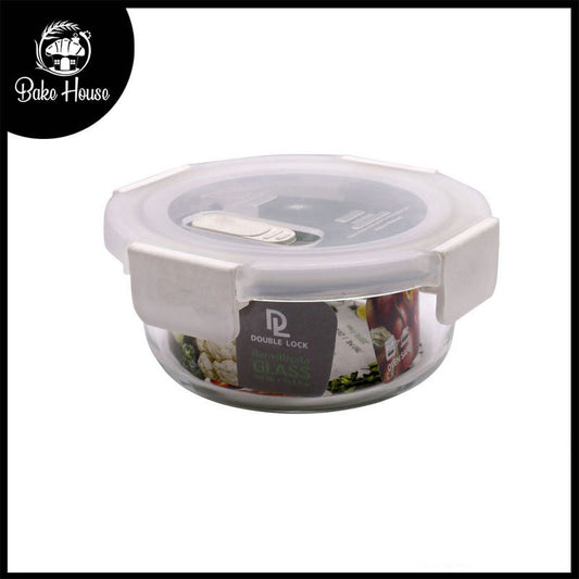 DL Airtight Borosilicate Glass Round Storage Box 780ml