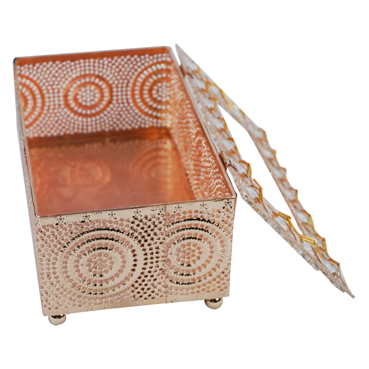 Decorative Rhinestones Crystal & Round Designed Borders Iron Tissue Box Holder Centrepiece