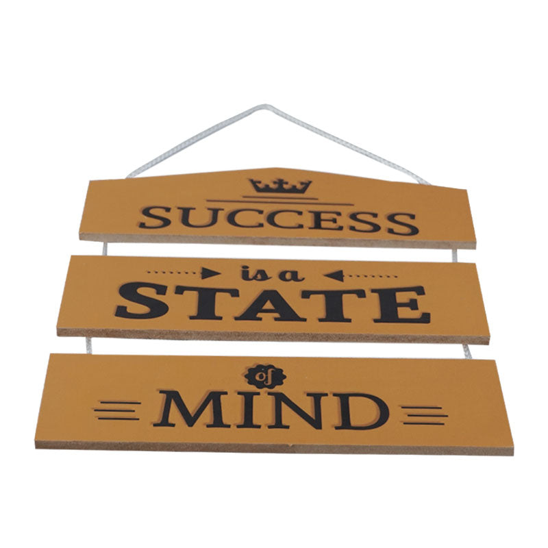 'Success Is A State Of Mind' Motivational Quote Wooden Wall Hanging Decor