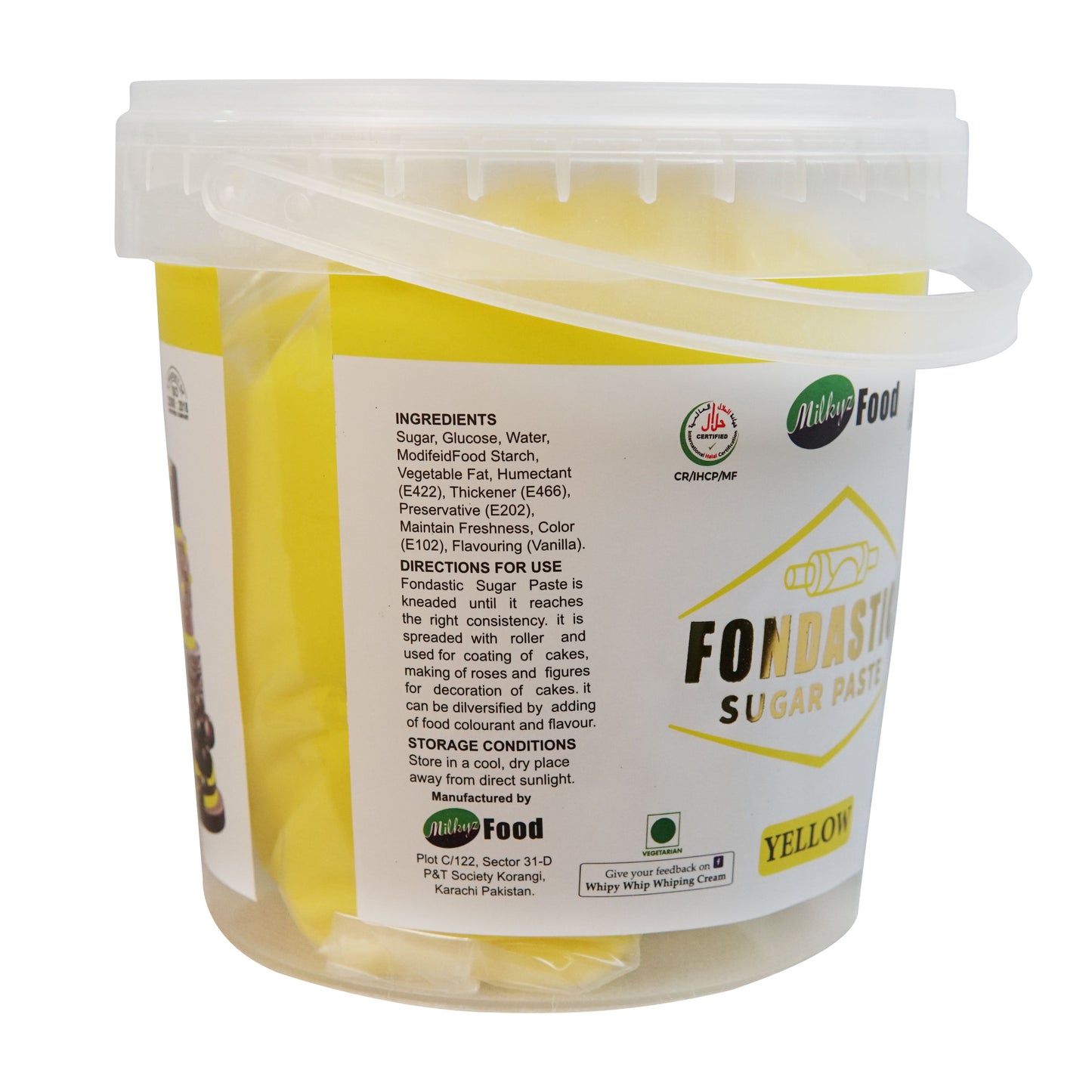 Milkyz Food Fondastic Yellow Fondant Sugar Paste 1Kg