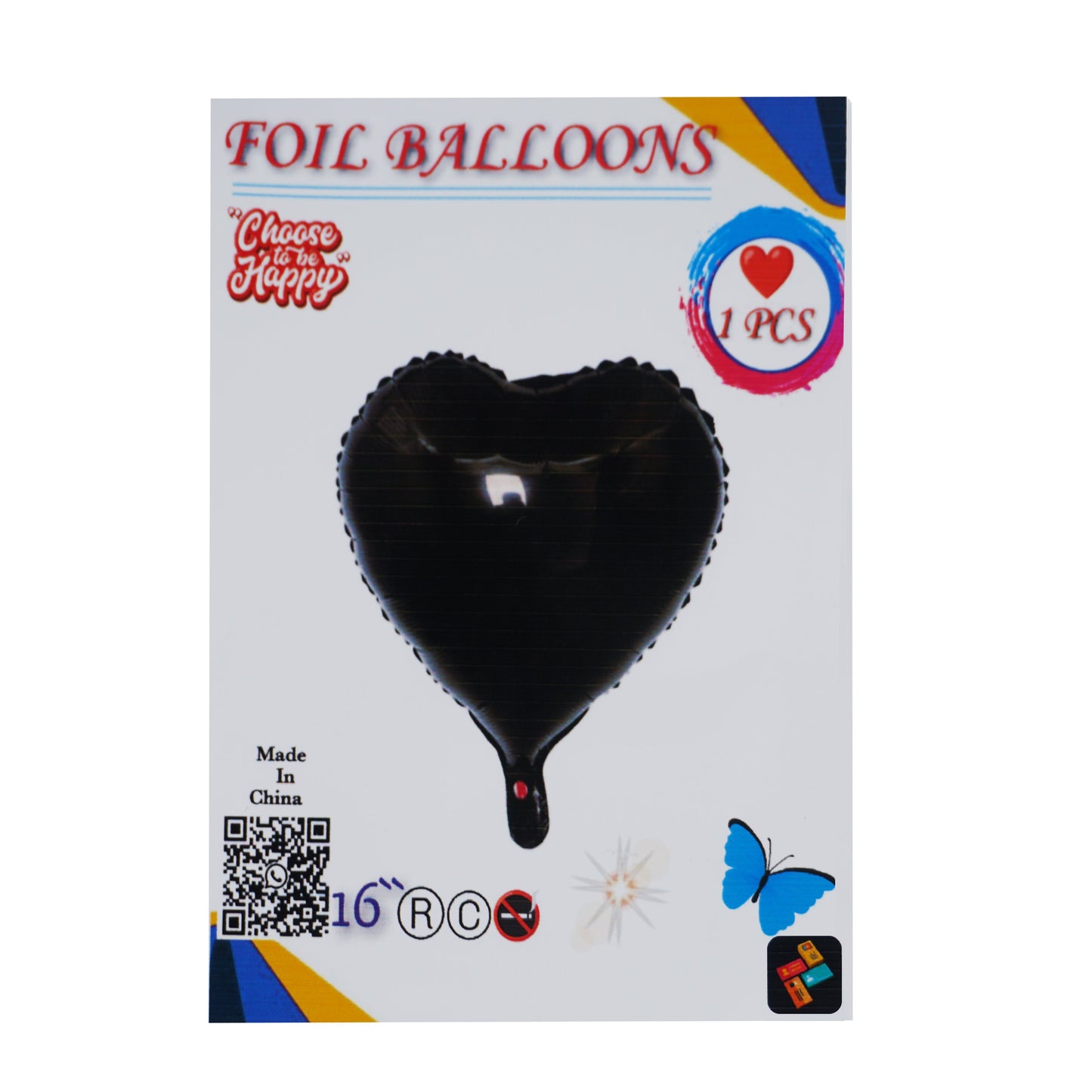 16 Inch Black Heart Shape Foil Balloon For Party Decoration