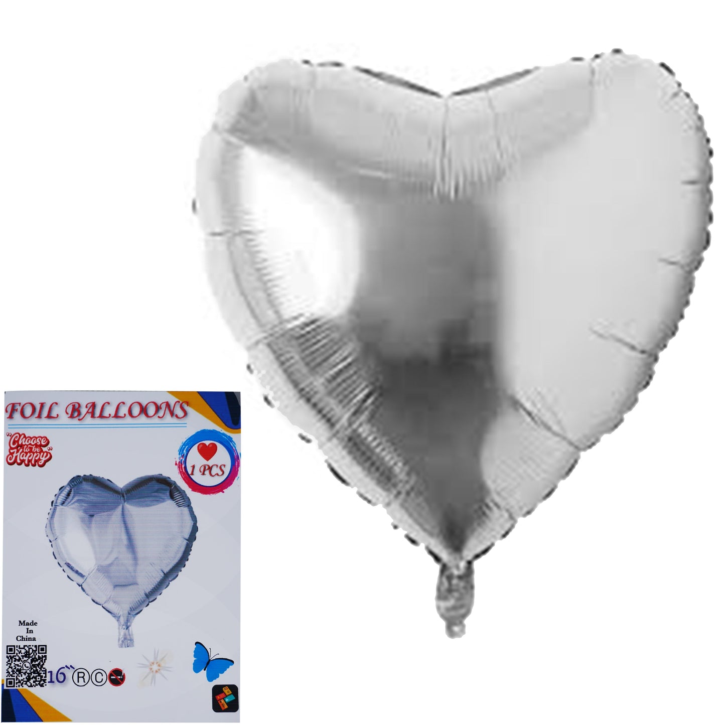 16 Inch Silver Heart Shape Foil Balloon For Party Decoration