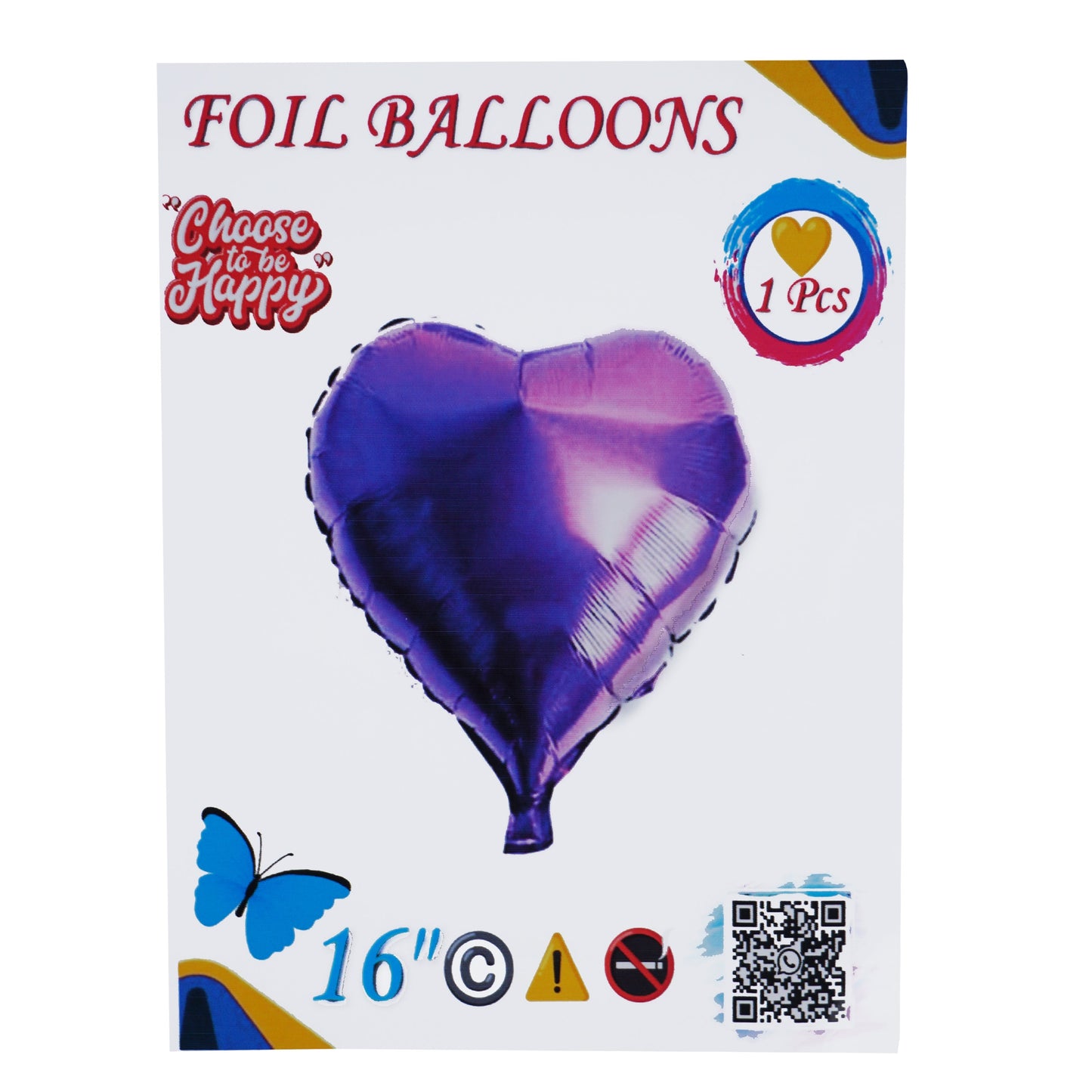 16 Inch Purple Heart Shape Foil Balloon For Party Decoration