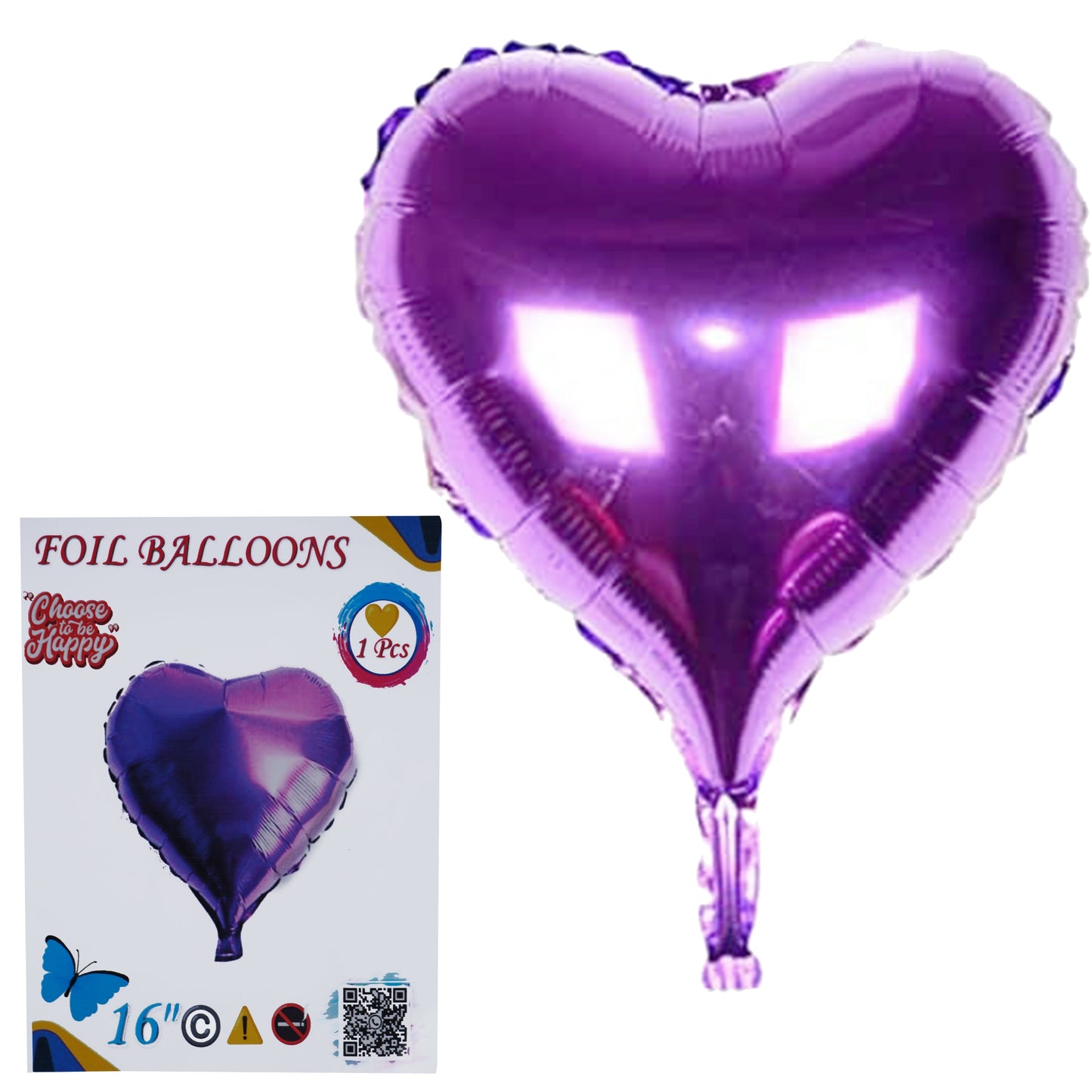 16 Inch Shocking Pink Heart Shape Foil Balloon For Party