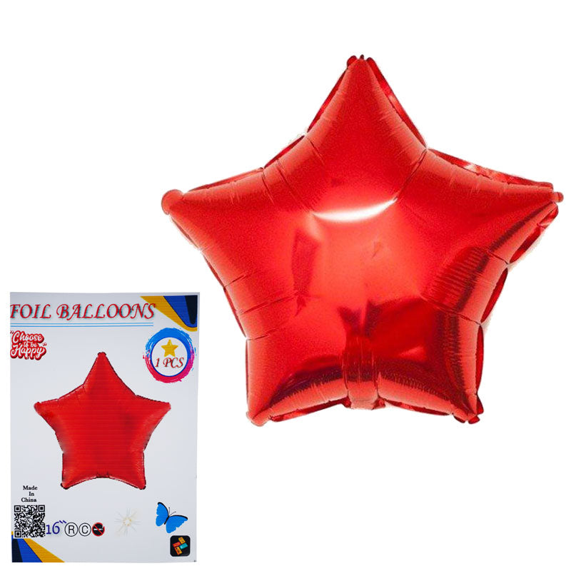 16 Inch Red Star Shape Foil Balloon For Party Decoration