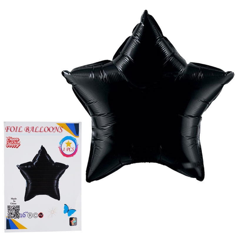 16 Inch Black Star Shape Foil Balloon For Party Decoration