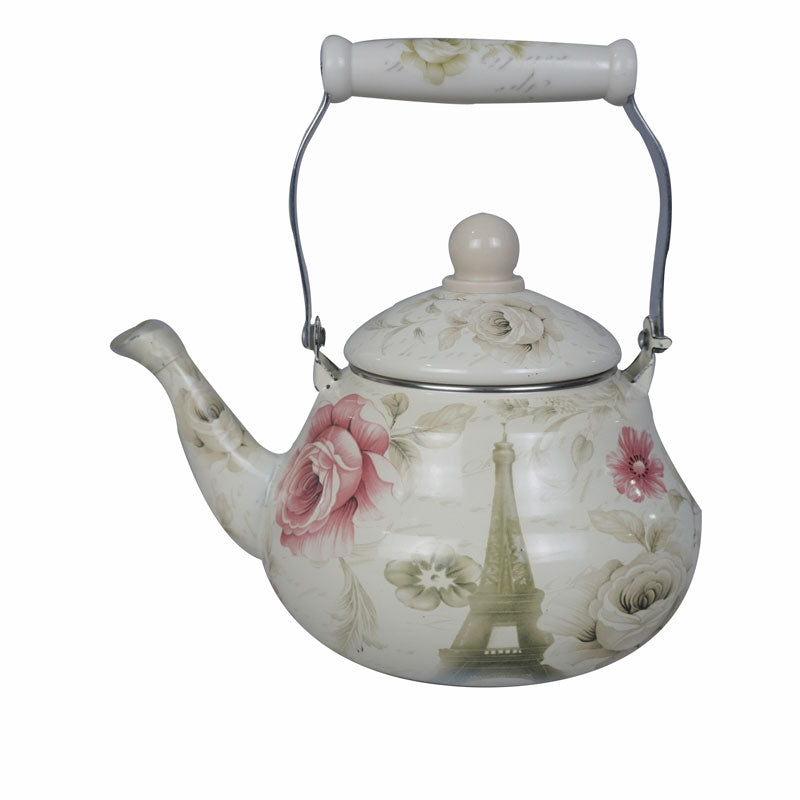 Designed Enamel Coated Teapot Kettle 2.5 Litre