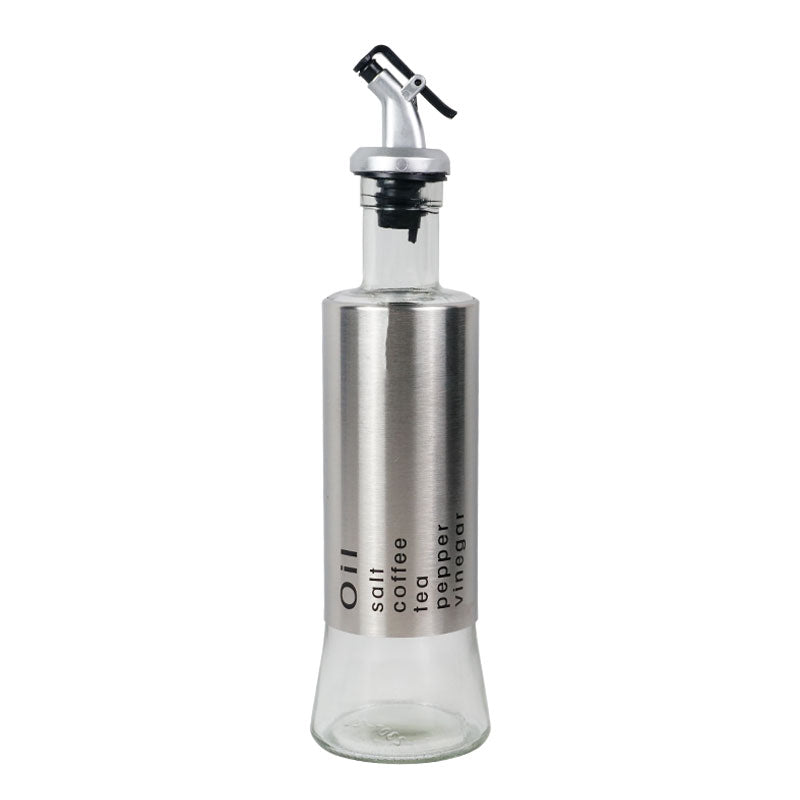 300ml Glass Oil Control Pot Bottle with Steel Covered Body