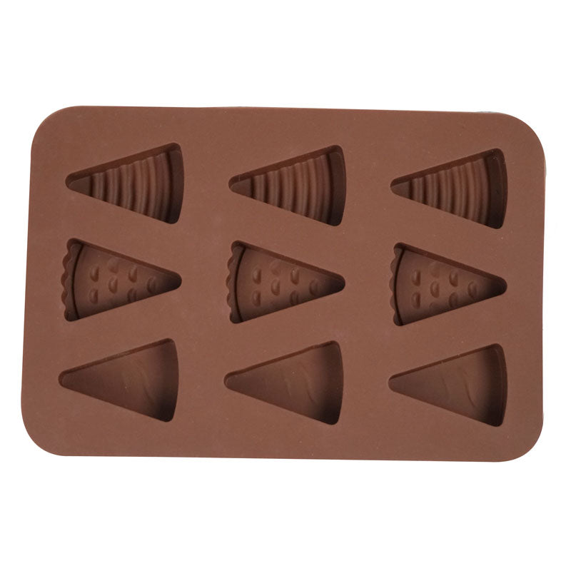 Pizza, Cake Slice Triangle Shape Silicone Chocolate Mold 9 Cavity