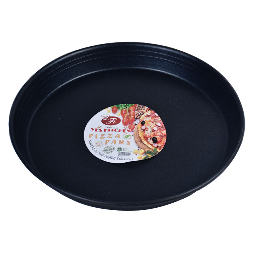 Pizza Pan Non Stick Iron 12 Inch with Plastic Lid