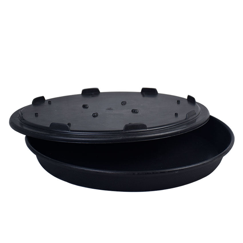 Pizza Pan Non Stick Iron 12 Inch with Plastic Lid