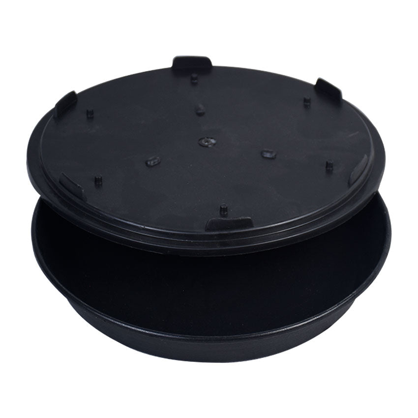 Pizza Pan Non Stick Iron 9 Inch with Plastic Lid