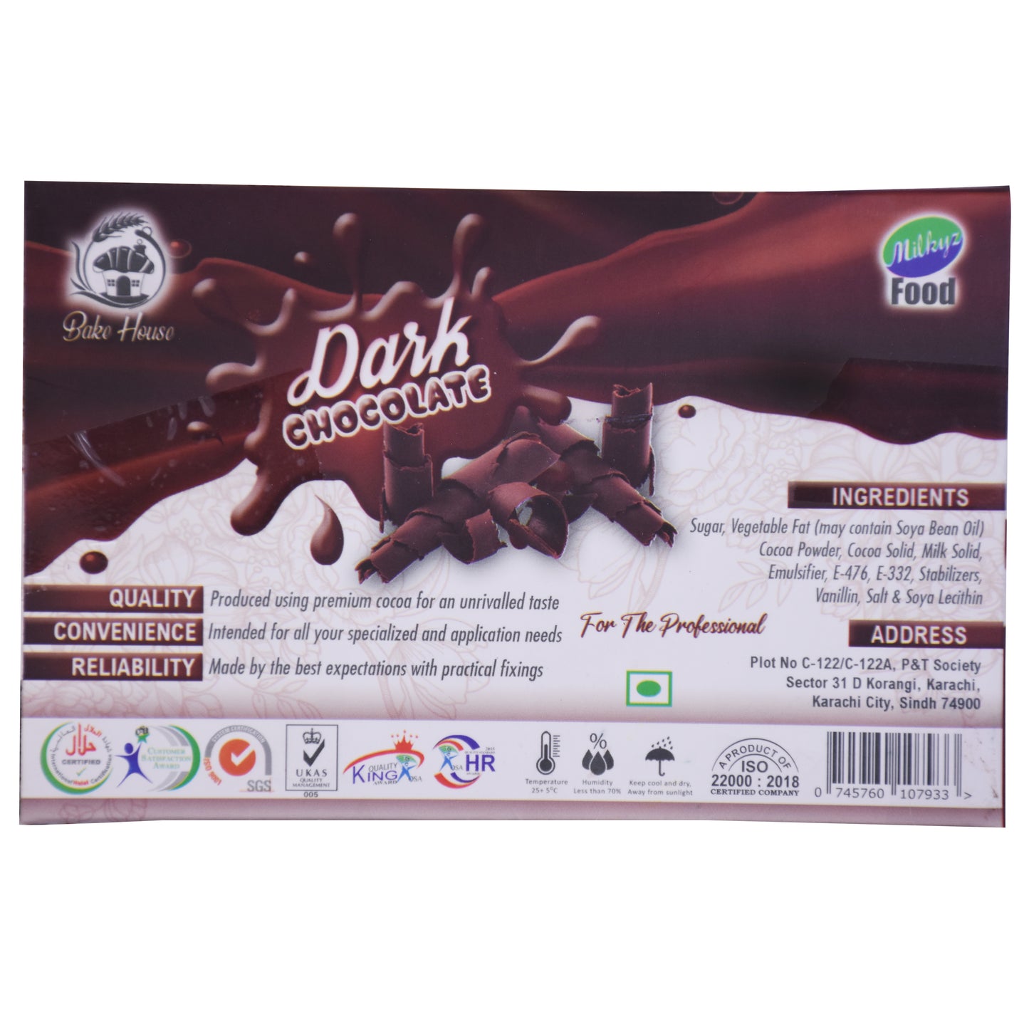 Milkyz Food Premium Dark Chocolate Compound 250g Pack
