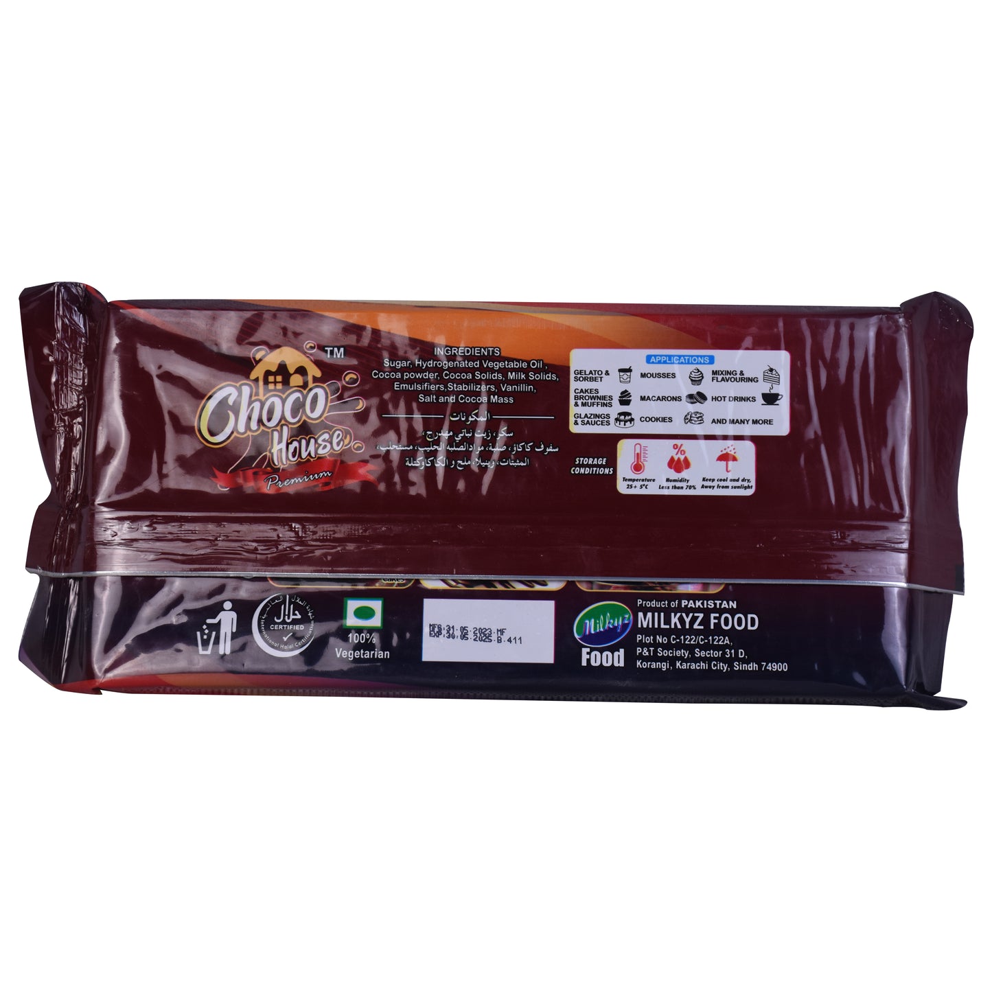 Milkyz Food Choco House Dark Chocolate Compound 2KG Slab