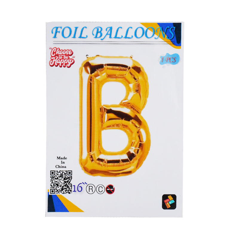 16 Inch Golden Alphabet B Letter Foil Balloon for Party Decoration