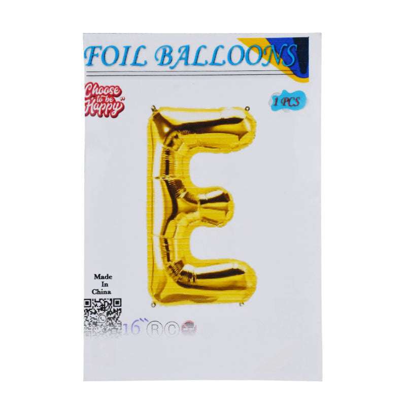 16 Inch Golden Alphabet E Letter Foil Balloon for Party Decoration