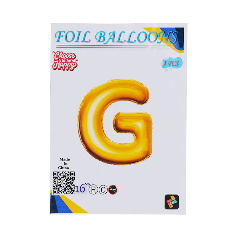 16 Inch Golden Alphabet G Letter Foil Balloon for Party Decoration