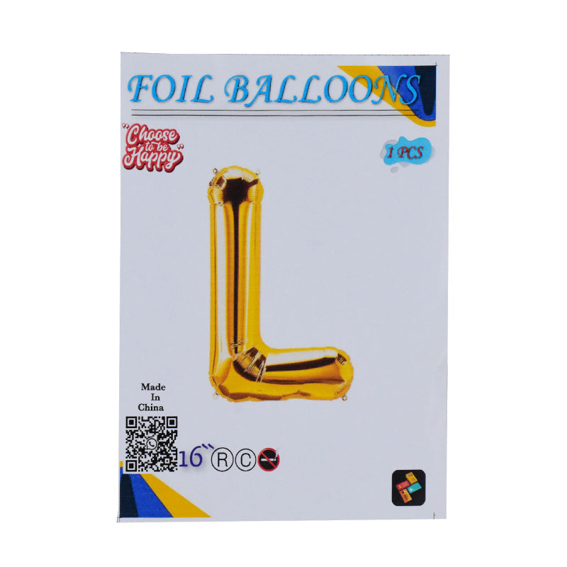 16 Inch Golden Alphabet L Letter Foil Balloon for Party Decoration