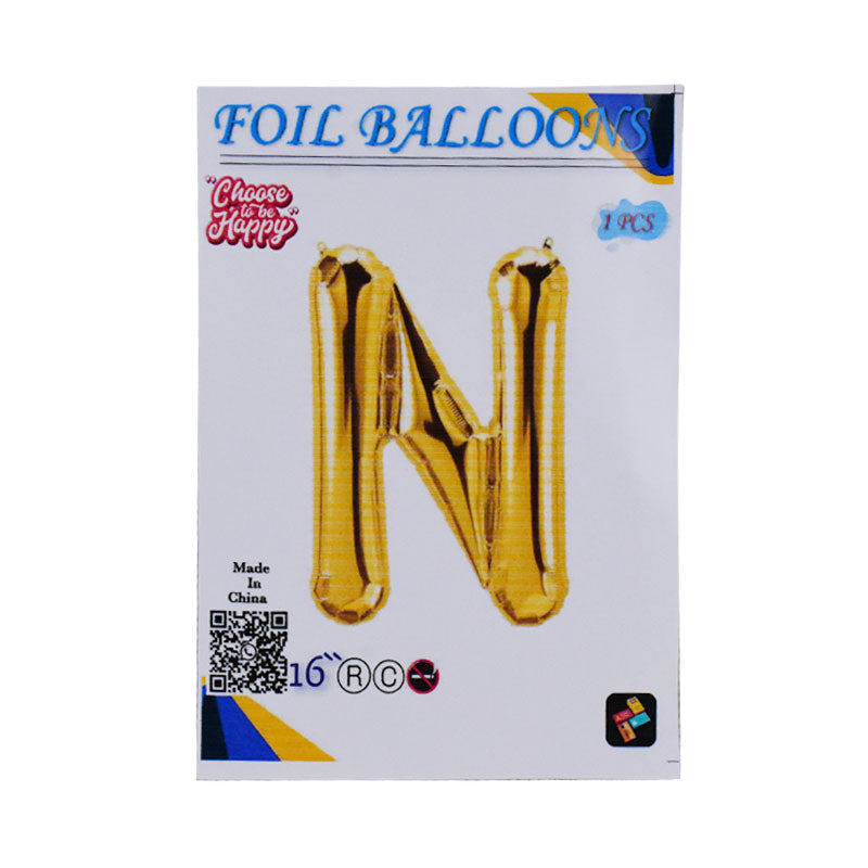 16 Inch Golden Alphabet N Letter Foil Balloon for Party Decoration