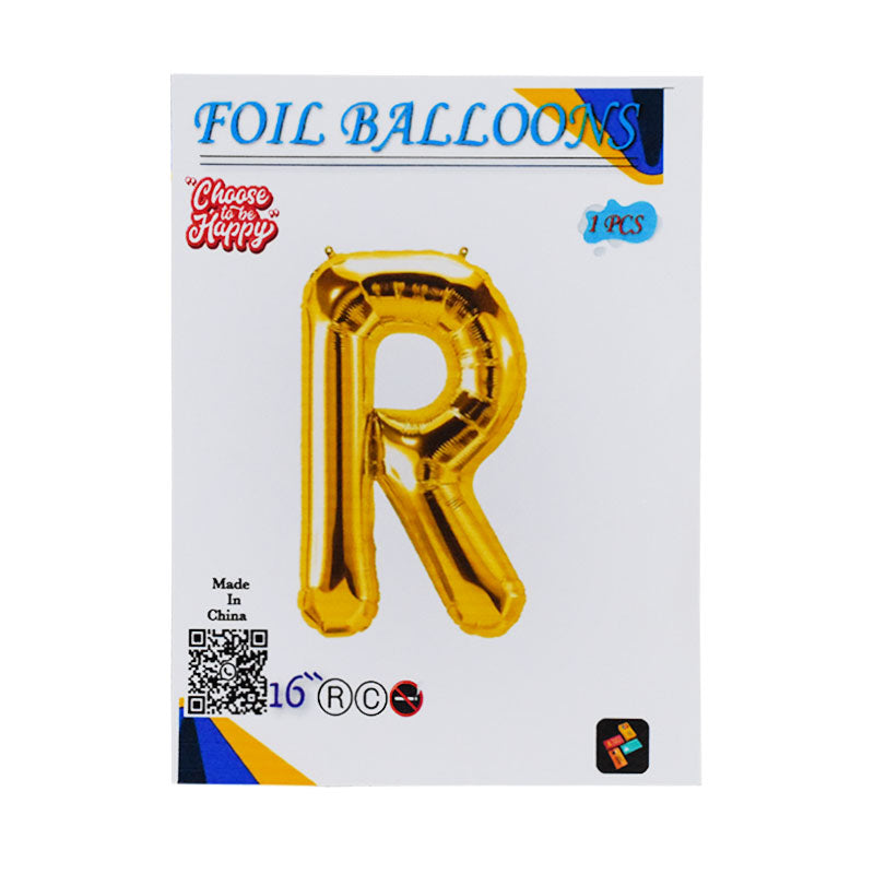 16 Inch Golden Alphabet R Letter Foil Balloon for Party Decoration