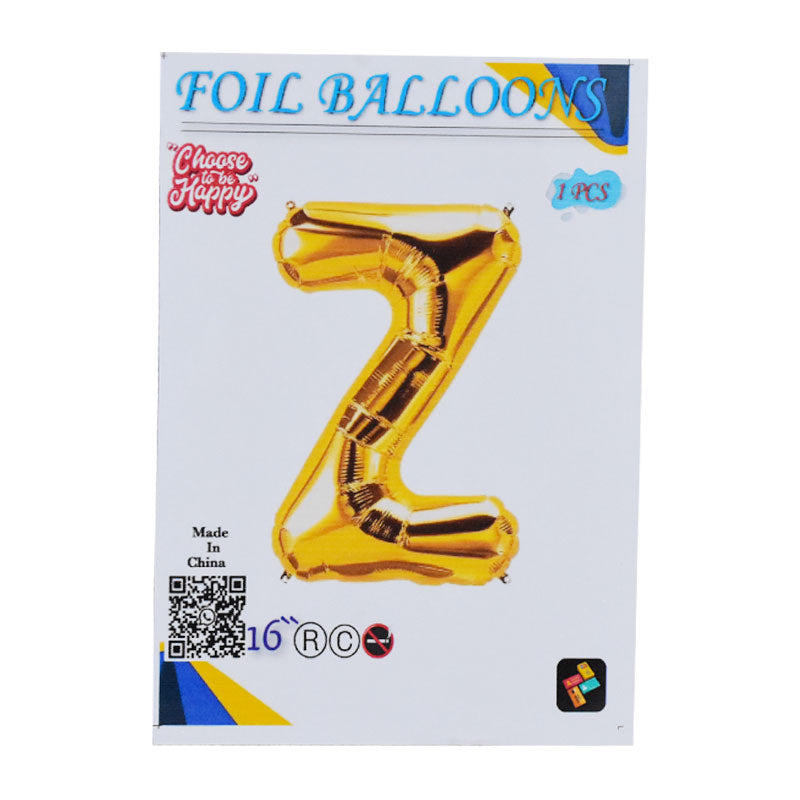 16 Inch Golden Alphabet Z Letter Foil Balloon for Party Decoration