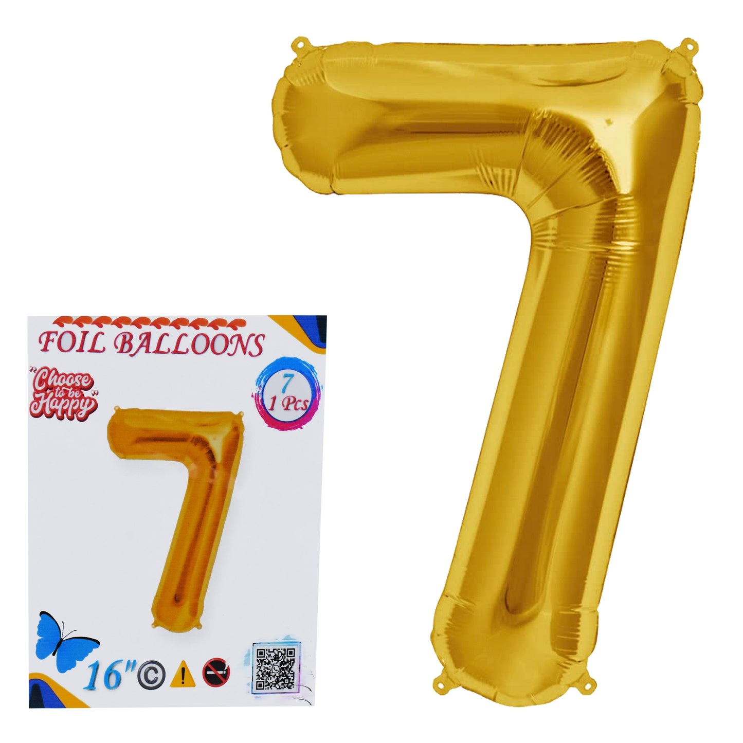 16 Inch Golden Number 7 Foil Balloon for Party Decoration