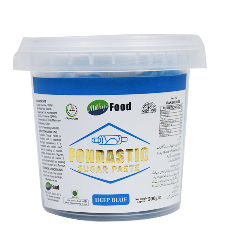 Milkyz Food Fondastic Deep Blue  Fondant Sugar Paste 500gm