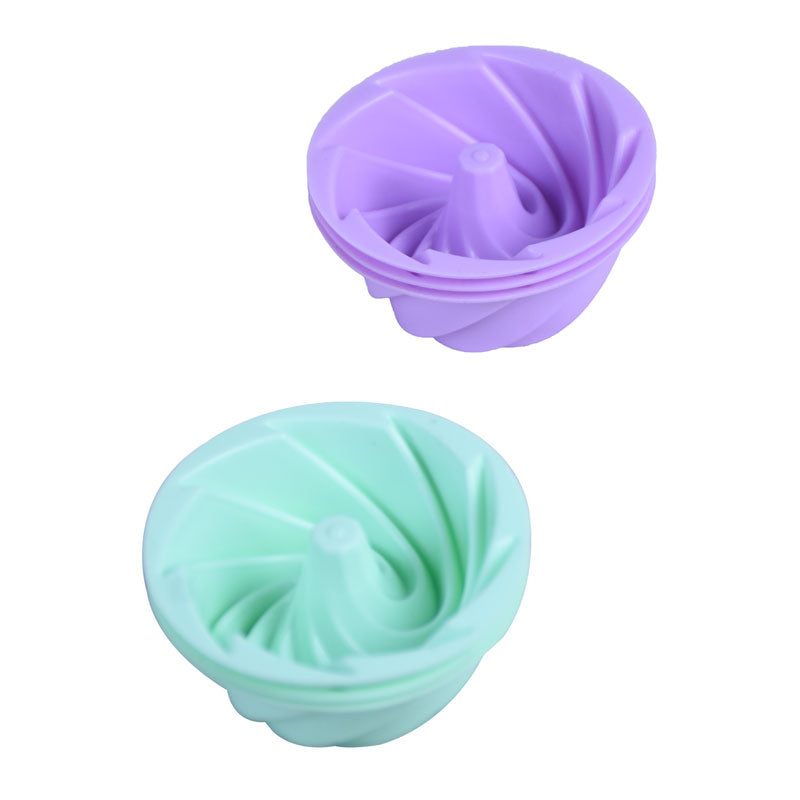 WEFUN Silicone Spiral Muffin Baking Mold 6Pcs Set