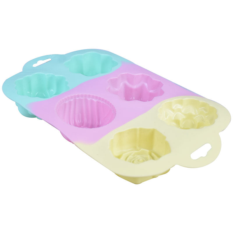 Multi Design Flowers Muffin And Dessert Silicone Mold 6 Cavity