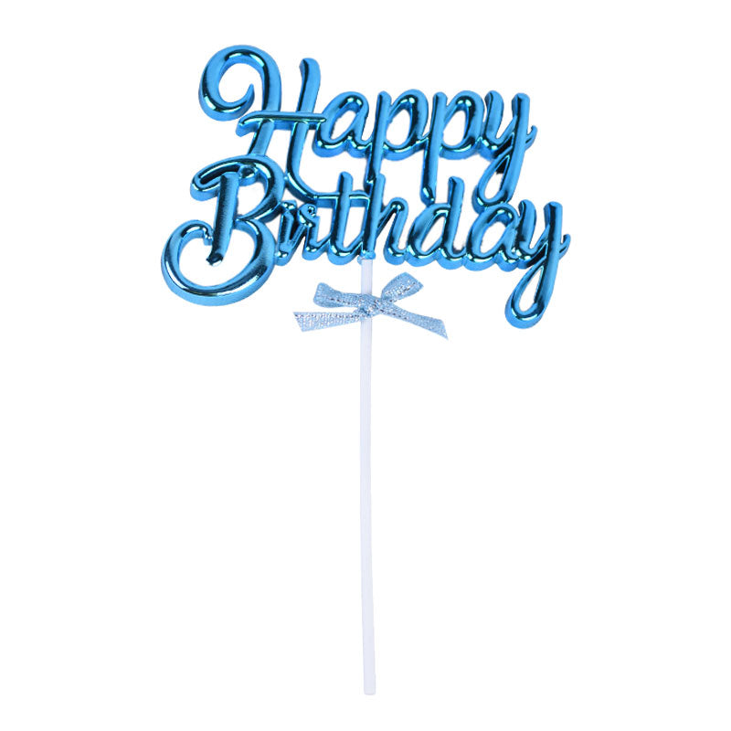 Happy Birthday Cake Topper Blue