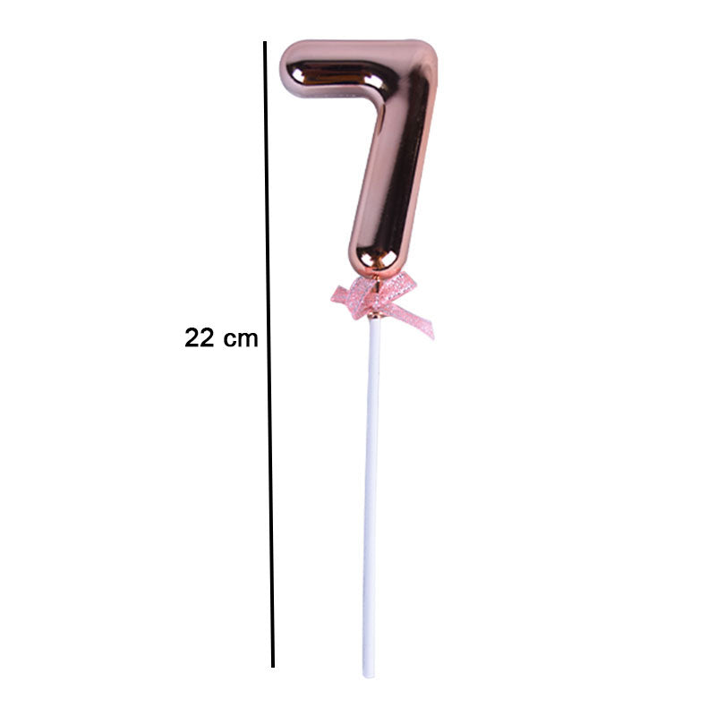 Birthday Anniversary Cake Decoration Number Topper 7 (Seven) Copper